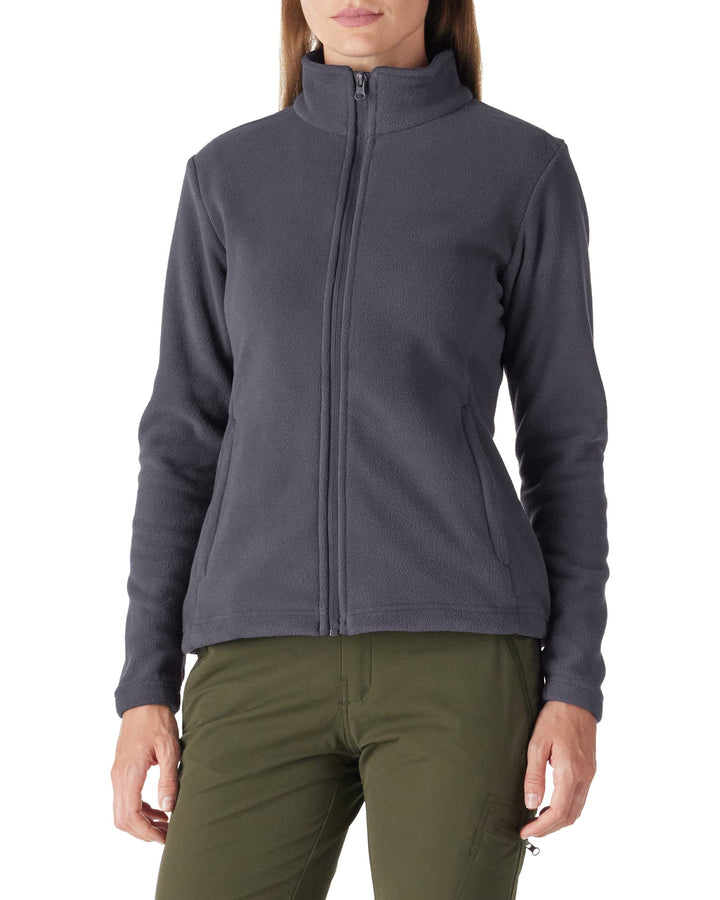 Outdoor Ventures Damen Fleecejacke mit Durchgehendem Reissverschluss Stehkragen Frauen Leichte Fleec