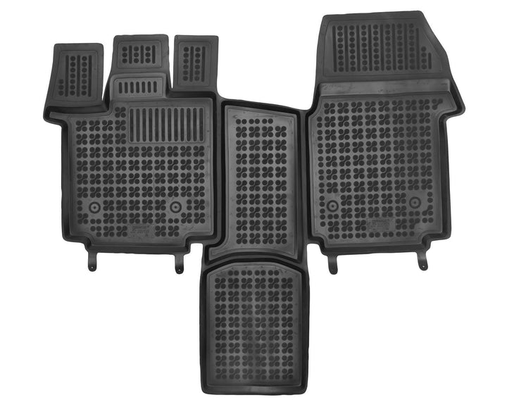 AZUGA Hohe Gummi Fussmatten mit Rand passend für VW T7 Multivan ab 2021 (Mittelkonsole verschiebbar)