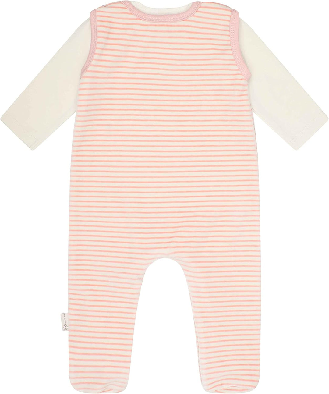 Steiff Unisex Baby Set Strampler mit Fuss + T-Shirt Langarm Kleinkind-Schlafanzüge 68 Silver Pink, 6