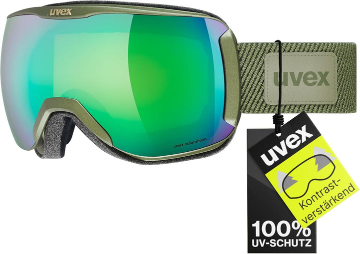 uvex Unisex Downhill 2100 Cv Planet Skibrille (1er Pack) Einheitsgrösse croco mat/green-green, Einhe