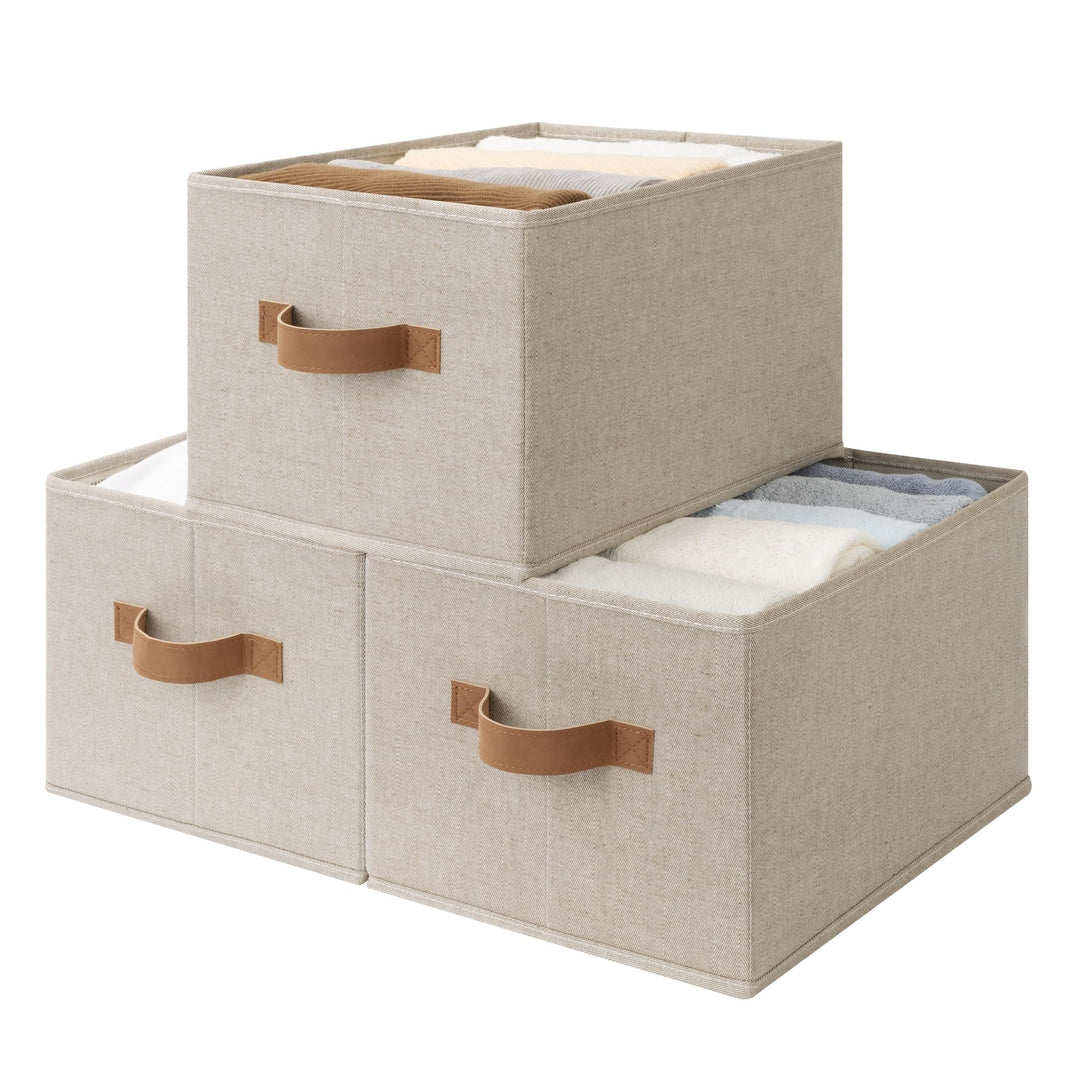 StorageWorks grosse Aufbewahrungskörbe für Regale, Aufbewahrungsbox für Kleiderschrank, dekorative K
