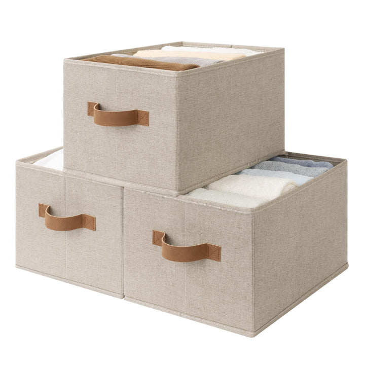 StorageWorks grosse Aufbewahrungskörbe für Regale, Aufbewahrungsbox für Kleiderschrank, dekorative K