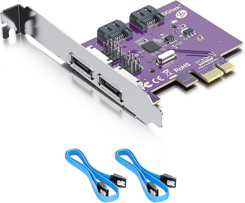 Port eSATA3.0 or 2 Port SATA3.0 Non-Raid Controller Card, X1, with 2 SATA Cable, Support SSD and HDD