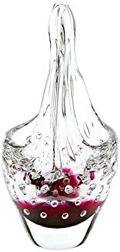 CRISTALICA Glaskorb Red Queen 23 cm Körbchen Schale Pralinenschälchen klar pink Handarbeit