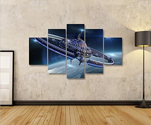 islandburner Bild Bilder auf Leinwand Interstellar Raumstation Space Weltall Sterne MF XXL Poster Le