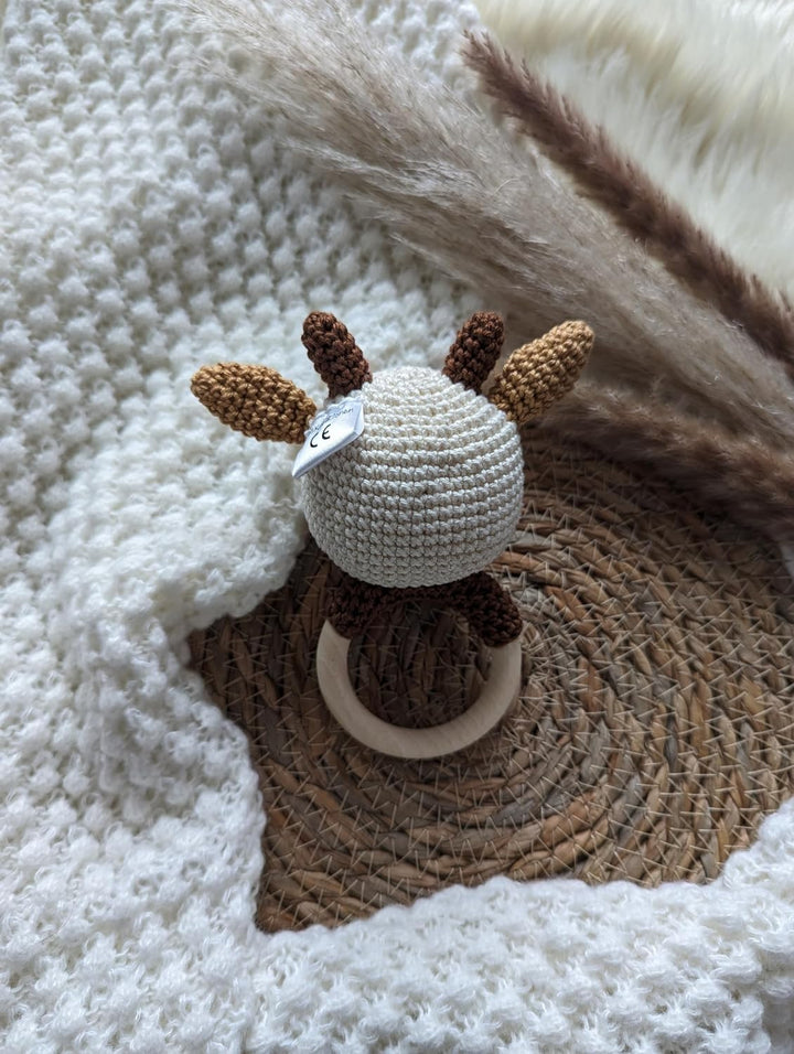 Baby Rassel Kuh | Beissring Kuh | Kuh gehäkelt | Geschenk zur Geburt | Geschenk zur Taufe | Babyspie