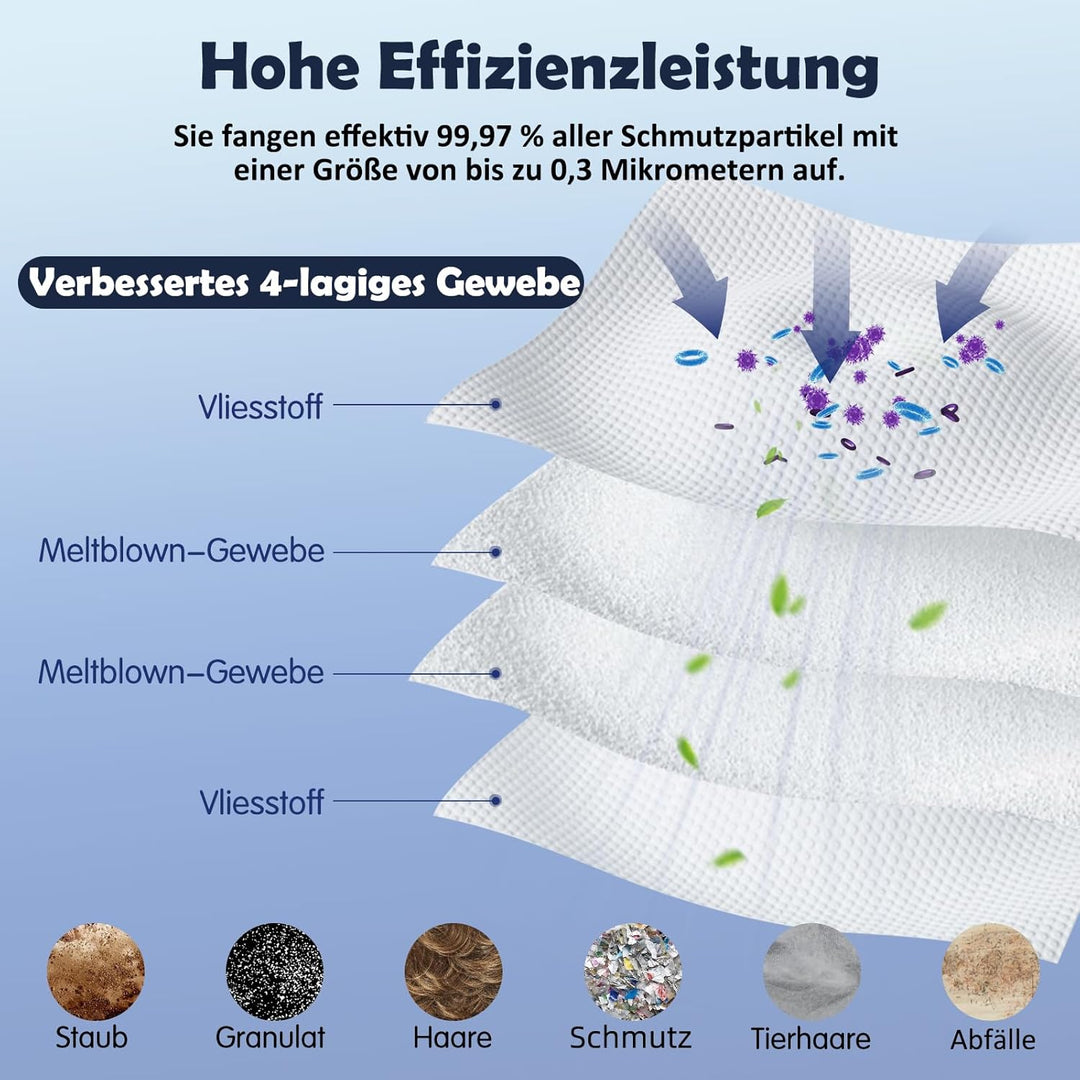 12 Stück Staubbeutel für Roborock Qrevo/Qrevo S/Qrevo Pro/Qrevo Master/Qrevo Edge/Qrevo Curv/Qrevo S