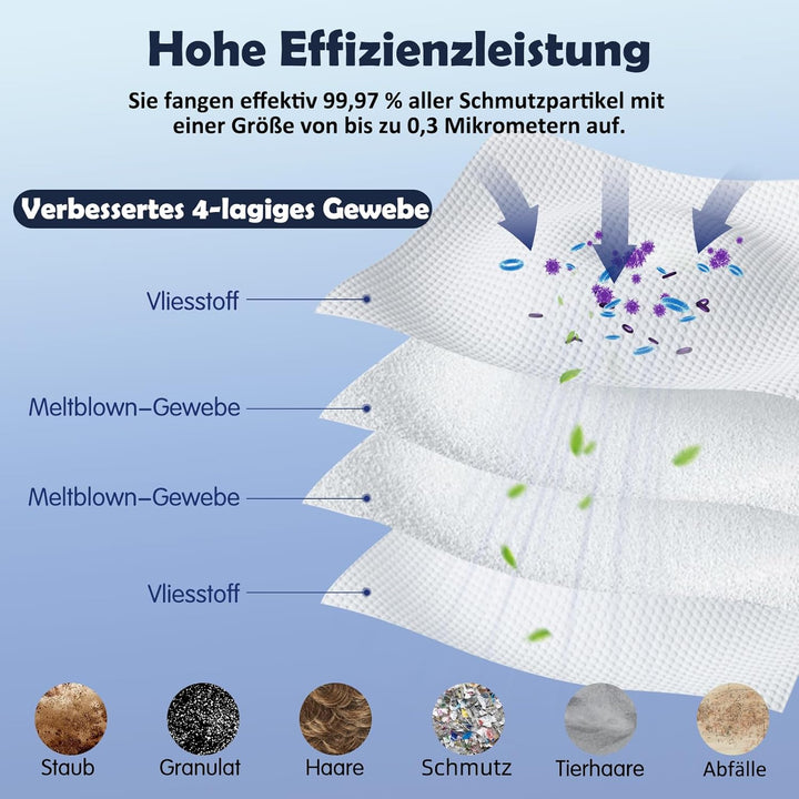 12 Stück Staubbeutel für Roborock Qrevo/Qrevo S/Qrevo Pro/Qrevo Master/Qrevo Edge/Qrevo Curv/Qrevo S