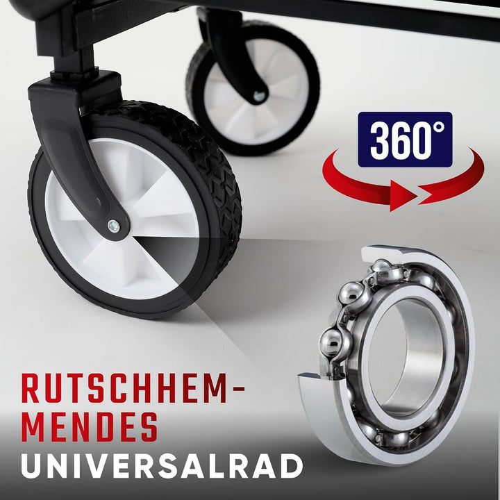 Klappbarer zusammenklappbarer Bollerwagen, Strandkarren mit grosser Kapazität, Stabiler klappbarer B