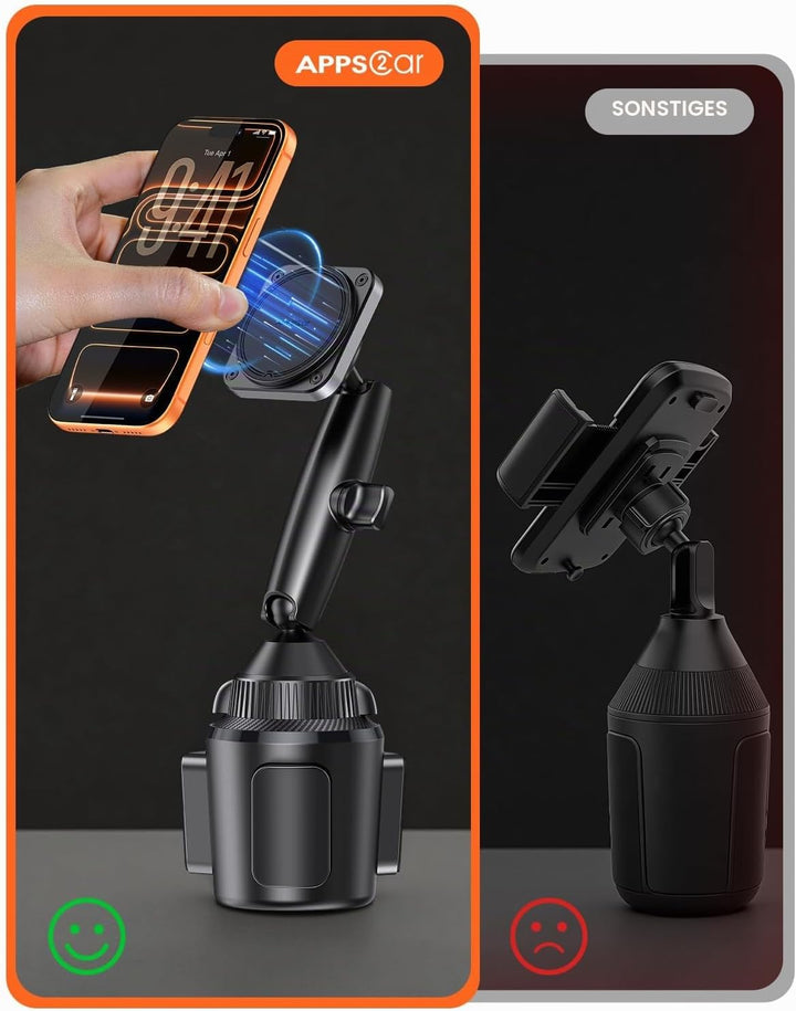 APPS2Car Mag-Safe Universal-Handyhalterung für iPhone, Samsung und alle 4-7-Zoll-Smartphones Flexibe