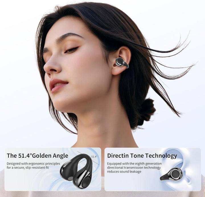 Open-Ear-Kopfhörer I5, Kabellose Bluetooth 6.0 Clip-On-Ohrhörer mit ENC, IPX5 wasserdicht, 36 Std. L