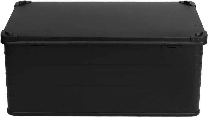 Alubox Alukiste abschliessbar E141B - Premium Aluminium Lagerbox 141 Liter - Deckel mit Aluminium Dr