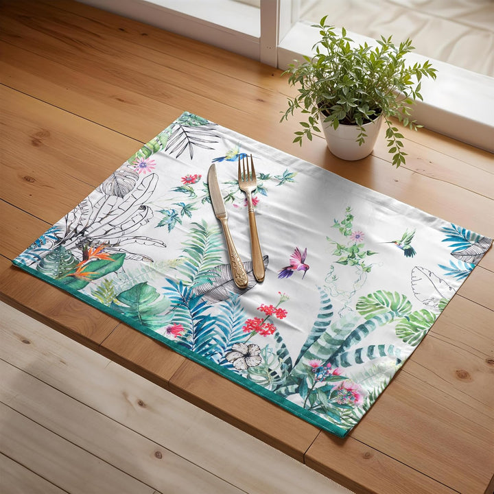 Maison d'Hermine Tischsets, 100% Baumwolle, 4er-Set, 33 cm x 48 cm, dekorative, waschbare Tischsets,