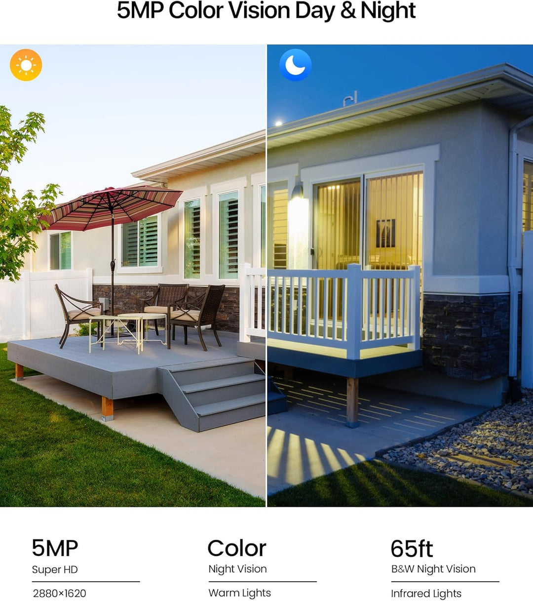 ZOSI 3K 5MP Wi-Fi 6 Überwachungskamera Set mit 2X 360° PTZ WLAN Kamera Aussen, 64GB Karte, Personenv