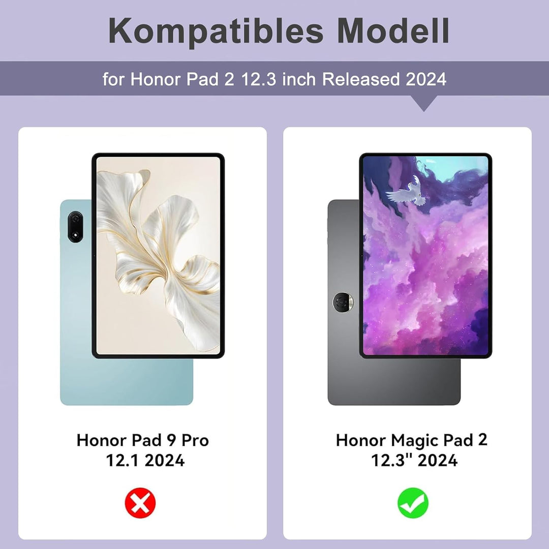 Tastatur Hülle für Honor Magic Pad 2 Tablet 12.3 Zoll, 7 Farben Beleuchtung, Deutscher QWERTZ Tastat