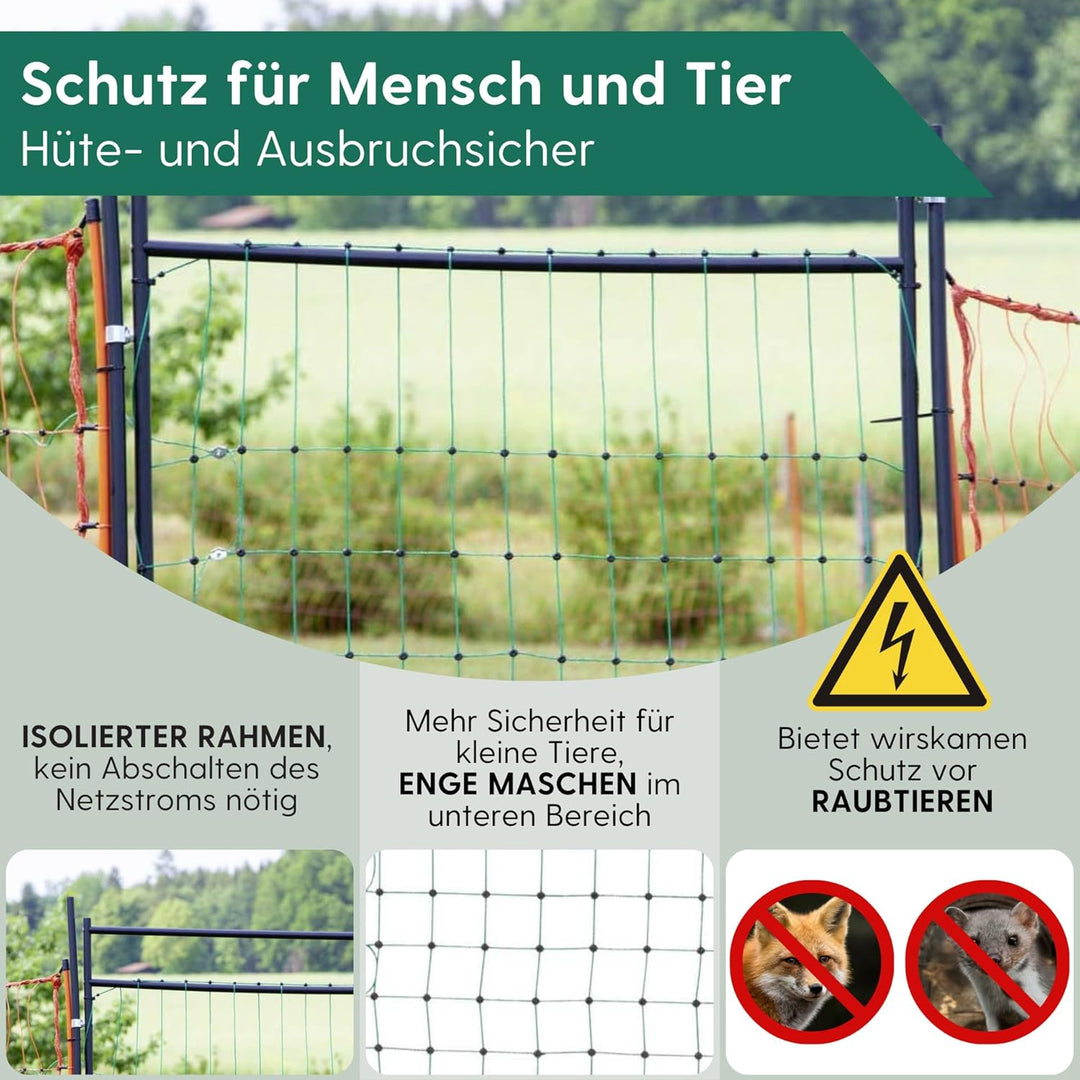 Tür für Weidezaunnetz bis 125 cm - Öffnungsbreite 86 cm - elektrifizierbares Weidetor – Durchgang fü