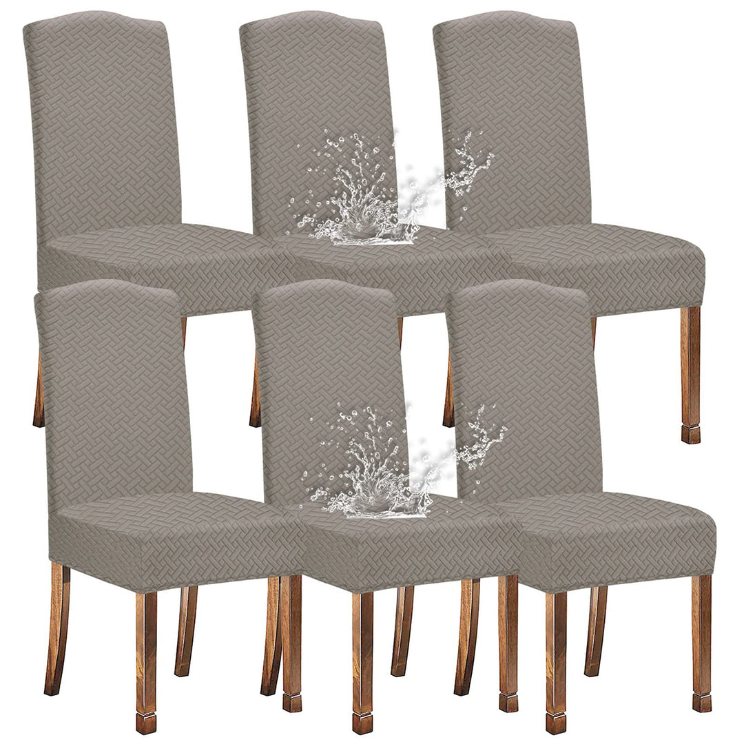 KELUINA Stretch wasserdichte Jacquard mit langem Gitter Esszimmer Stuhlhussen Home Decor, Stuhlhusse