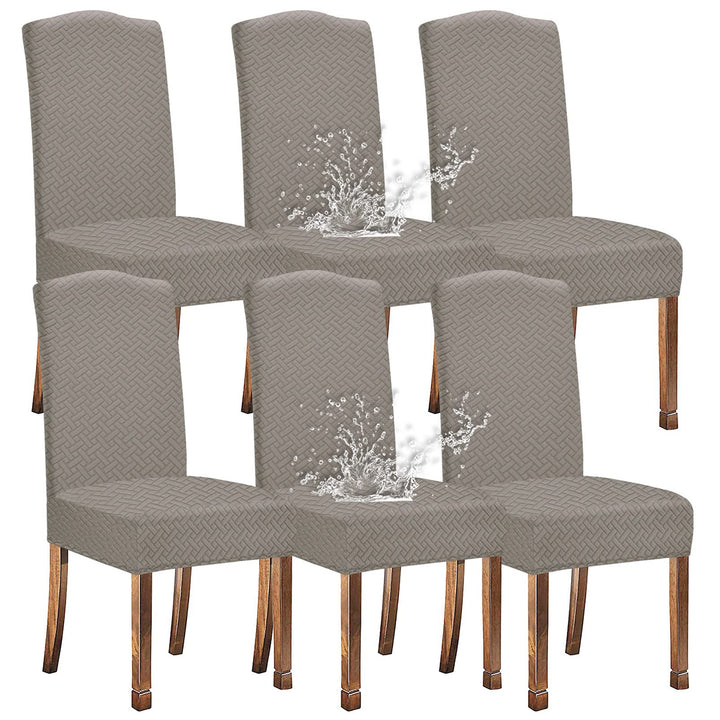 KELUINA Stretch wasserdichte Jacquard mit langem Gitter Esszimmer Stuhlhussen Home Decor, Stuhlhusse