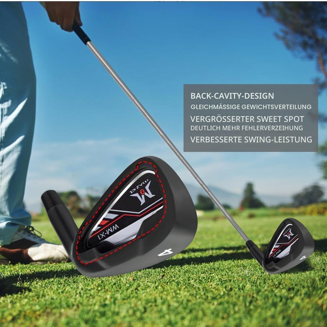 MAZEL Golf Forged Iron Set 9 Pieces, Premium Iron Club 3,4,5,6,7,8,9, P, S for Men Right-Handed, CNC