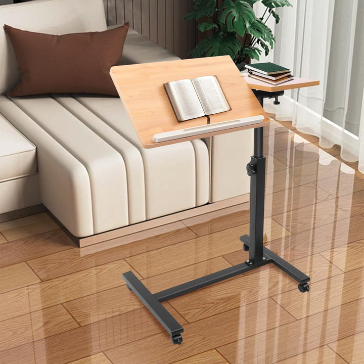 Sitz-Steh-Tisch, HöHenverstellbarer Schreibtisch/Mobiler Stehtisch Mit 4 Rollen, Sitz-Steh-Tisch Mit