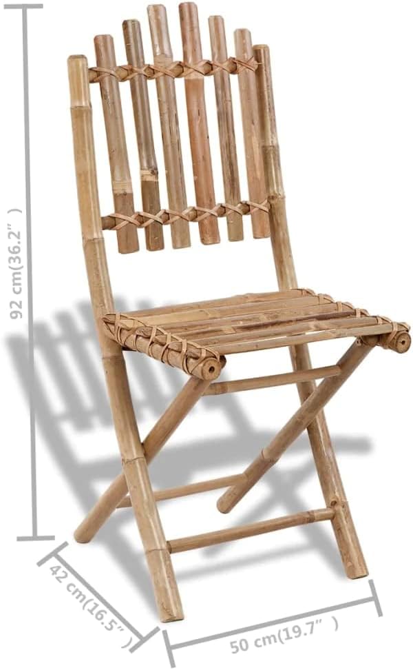 vidaXL 4X Bambus Klappstuhl Gartenstuhl Gartenmöbel Klappstühle Balkon Sühle, 4x
