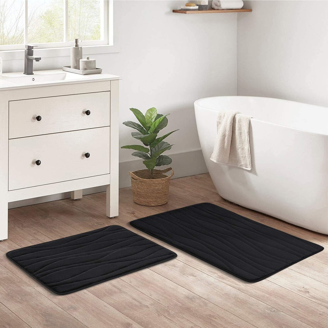 Homaxy Badematten Set 2 teilig Memory Foam Saugfähige Badteppich Set rutschfeste Waschbar Badvorlege