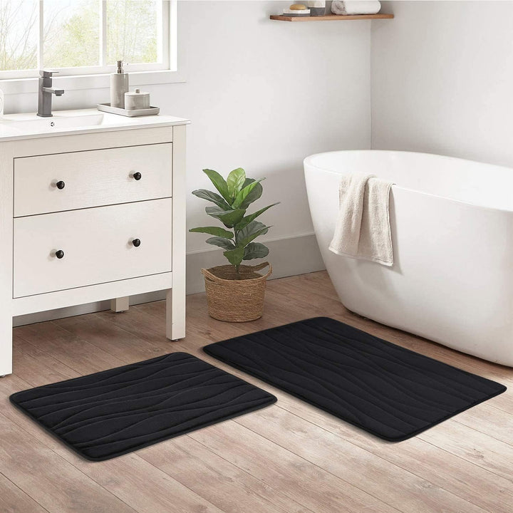 Homaxy Badematten Set 2 teilig Memory Foam Saugfähige Badteppich Set rutschfeste Waschbar Badvorlege