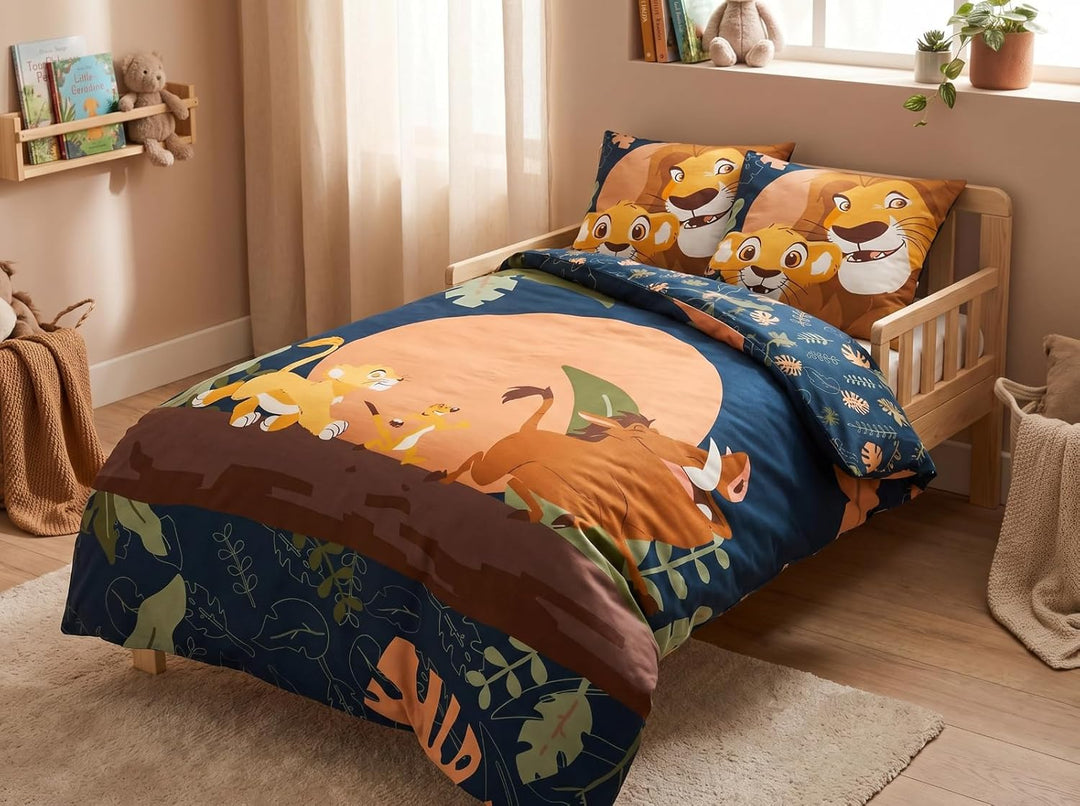 Disney König der Löwen Kinder Bettwäsche Set 2-teilig – Simba, Timon & Pumbaa – Mikrofaser/Baumwoll-