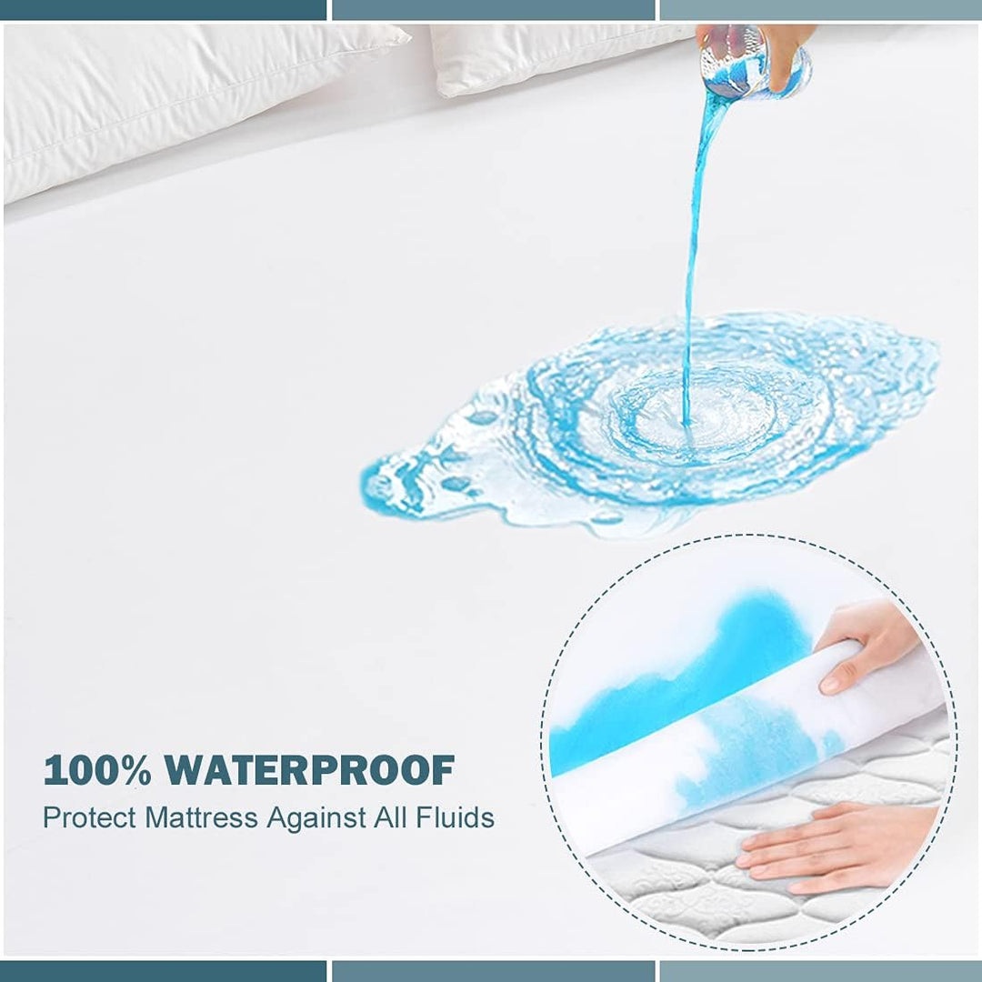 UNILIBRA Matratzenschoner, Doppelbettgrösse, 100% wasserdicht, atmungsaktiv, geräuschlos, 15,2 cm -