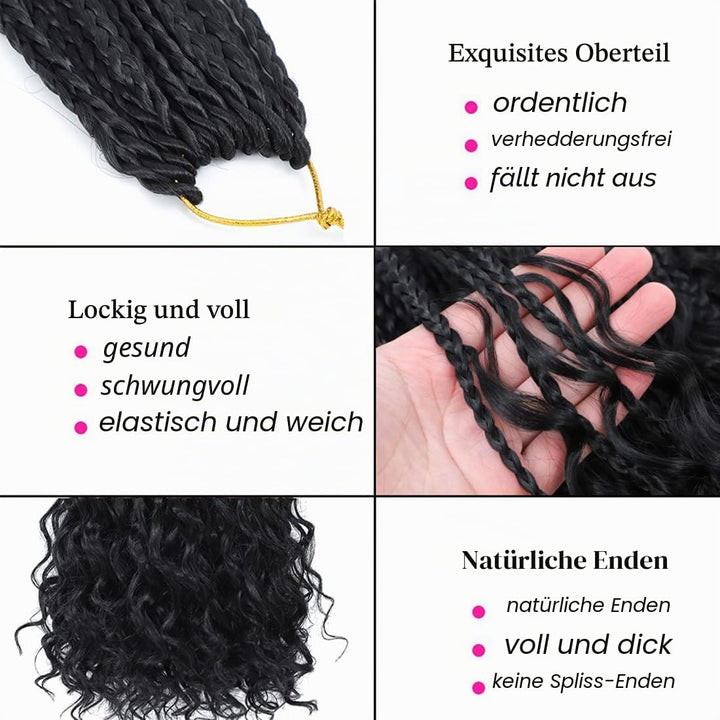 WoWCFyyds Häkelnadeln, 35,6 cm, 35,6 cm, Goddess Box, Zöpfe, Häkeln, lockiges Haar, 3 x synthetische