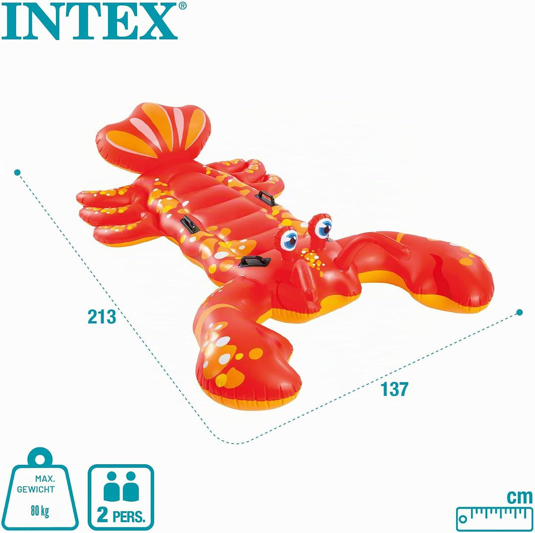 Intex 57528NP - Aufblasbares Reittier Hummer, Vinyl, Rot, 213x137 cm, Rot