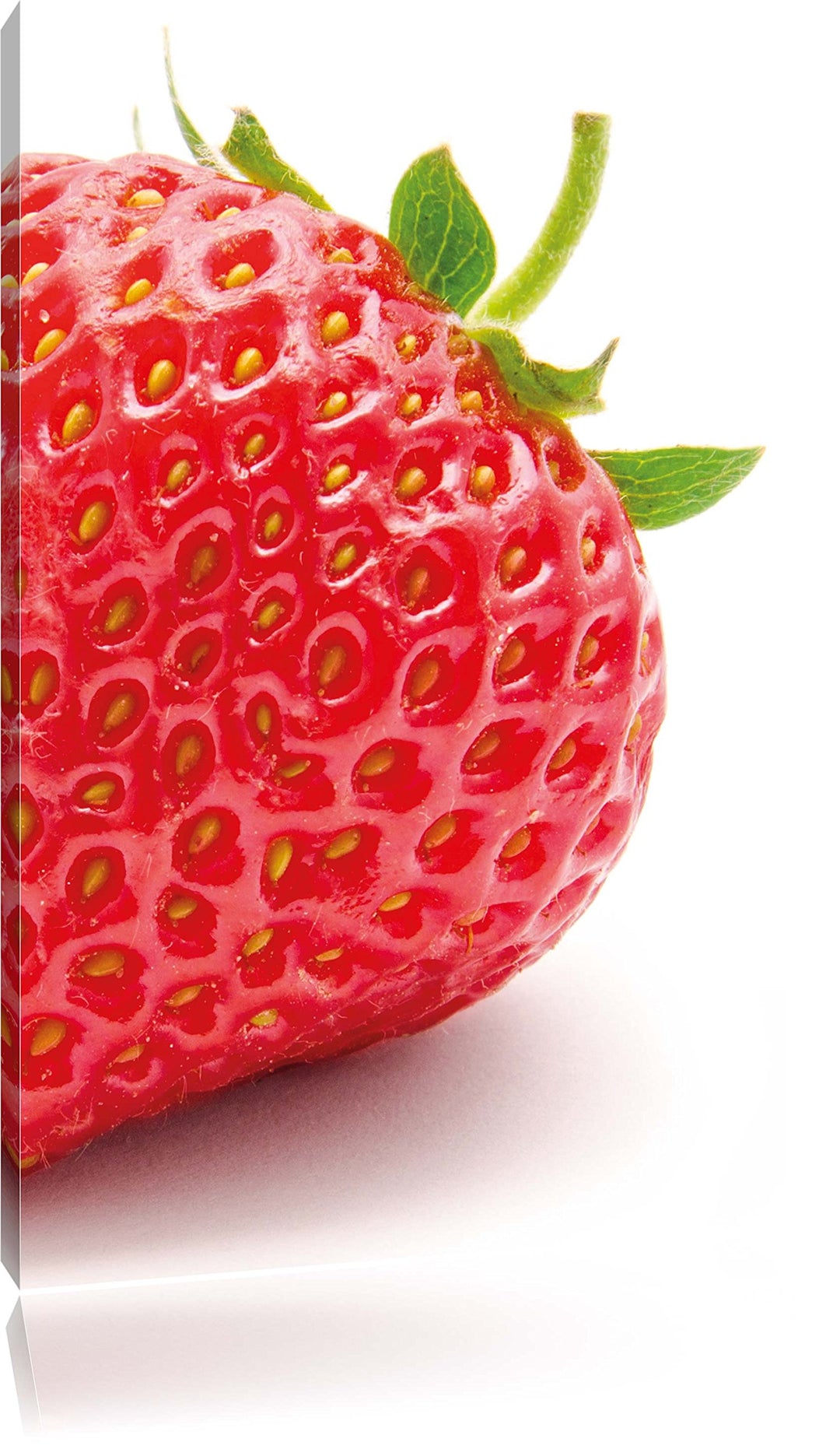 Erdbeere Strawberry Obst, Format: 100x70 auf Leinwand, XXL riesige Bilder fertig gerahmt mit Keilrah