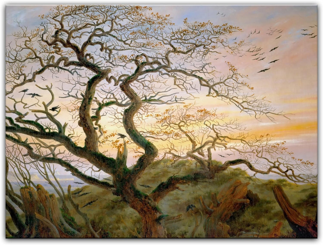 Bilderdepot24 Bild auf Leinwand | Caspar David Friedrich Der Baum der Krähen in 60x50 cm als Wandbil