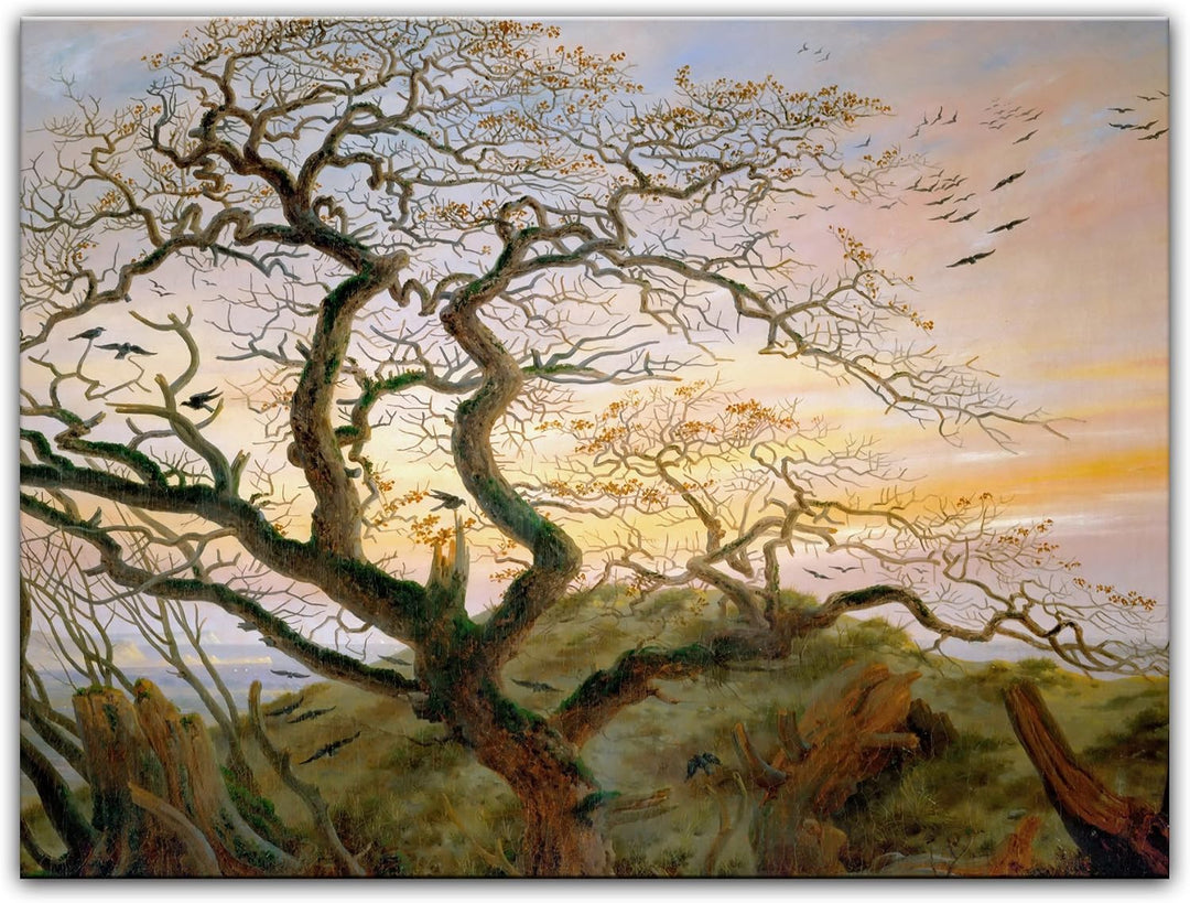 Bilderdepot24 Bild auf Leinwand | Caspar David Friedrich Der Baum der Krähen in 70x50 cm als Wandbil