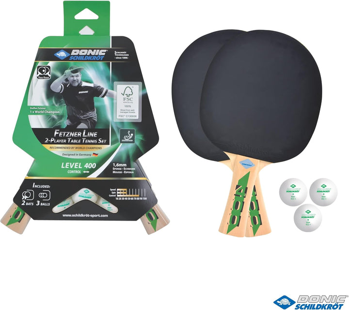 Donic-Schildkröt TT-Set FETZNER 400 FSC im Kartonpac Einheitsgrösse, Einheitsgrösse