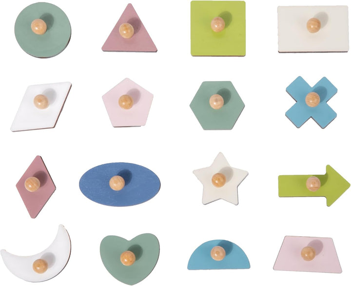 Adena Montessori Holzpuzzle für Babys 12–24 Monate,Formsortierer für Kleinkinder ab 1–3 Jahre – Farb