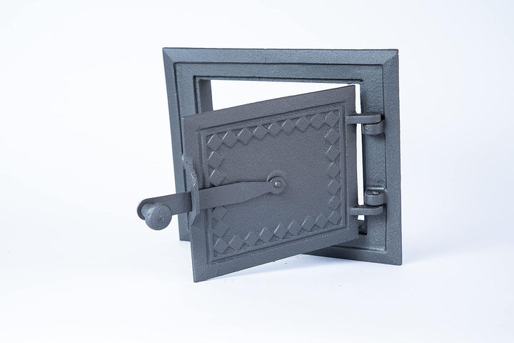 Euro Sezam - Graphit Ofentür aus Gusseisen - Massive dicke Ofentür - Pizzaofentür - DZ057 - Einzeltü