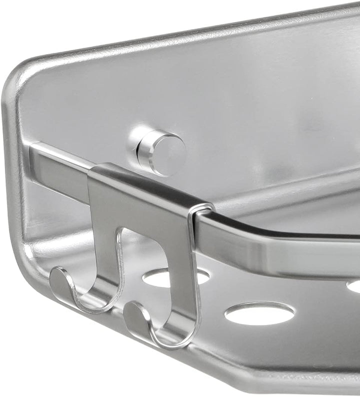 TATAY 2er Pack Duschablage Ohne Bohren Eckig Aluminium | Mit Schrauben und Quick Fix Befestigungssys