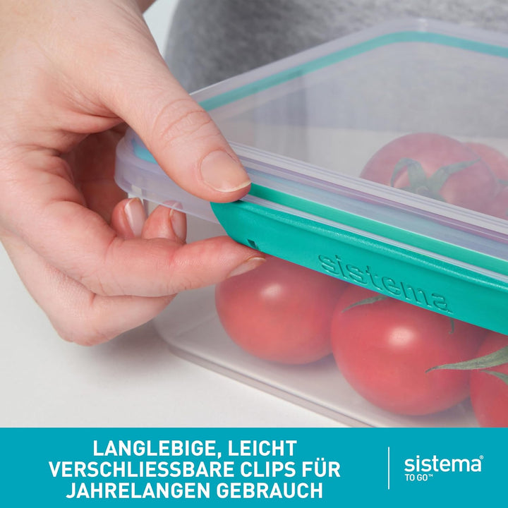 Sistema TO GO Bento-Box Cubes | 1,65 L | Brotdose für Pause mit Fächern und Snackbox | BPA-frei | 2