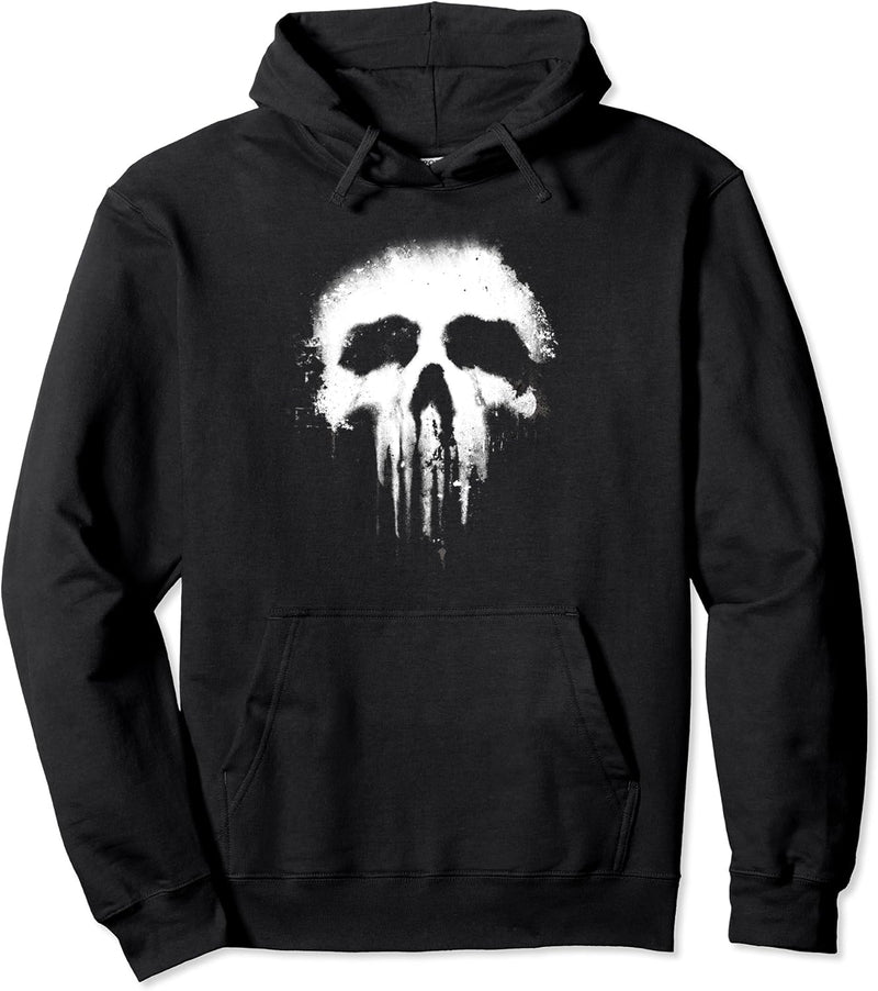 Marvel The Punisher Scary Grungy Skull Logo Pullover Hoodie