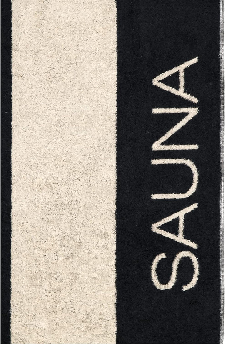 CAWÖ Home Saunatücher Natural Blockstreifen 6221 Natur-schwarz - 39 Saunatuch 80x200 cm