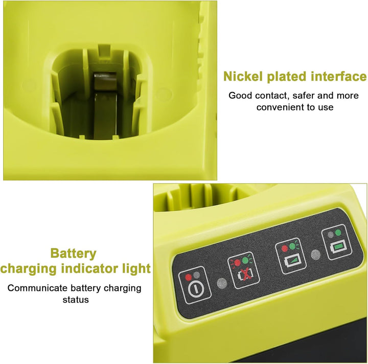 18V Ladegerät Ersatz für Ryobi: Vielseitiger P117 Ladegerät, 12V~18V ladegerät für ryobi, Akkuladege