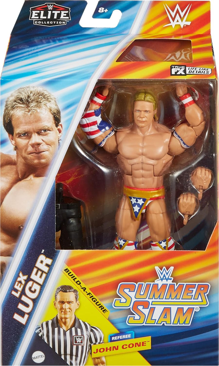 Mattel WWE Elite Collection Actionfigur, SummerSlam Lex Luger Sammlerstück mit Zubehör & Schiedsrich