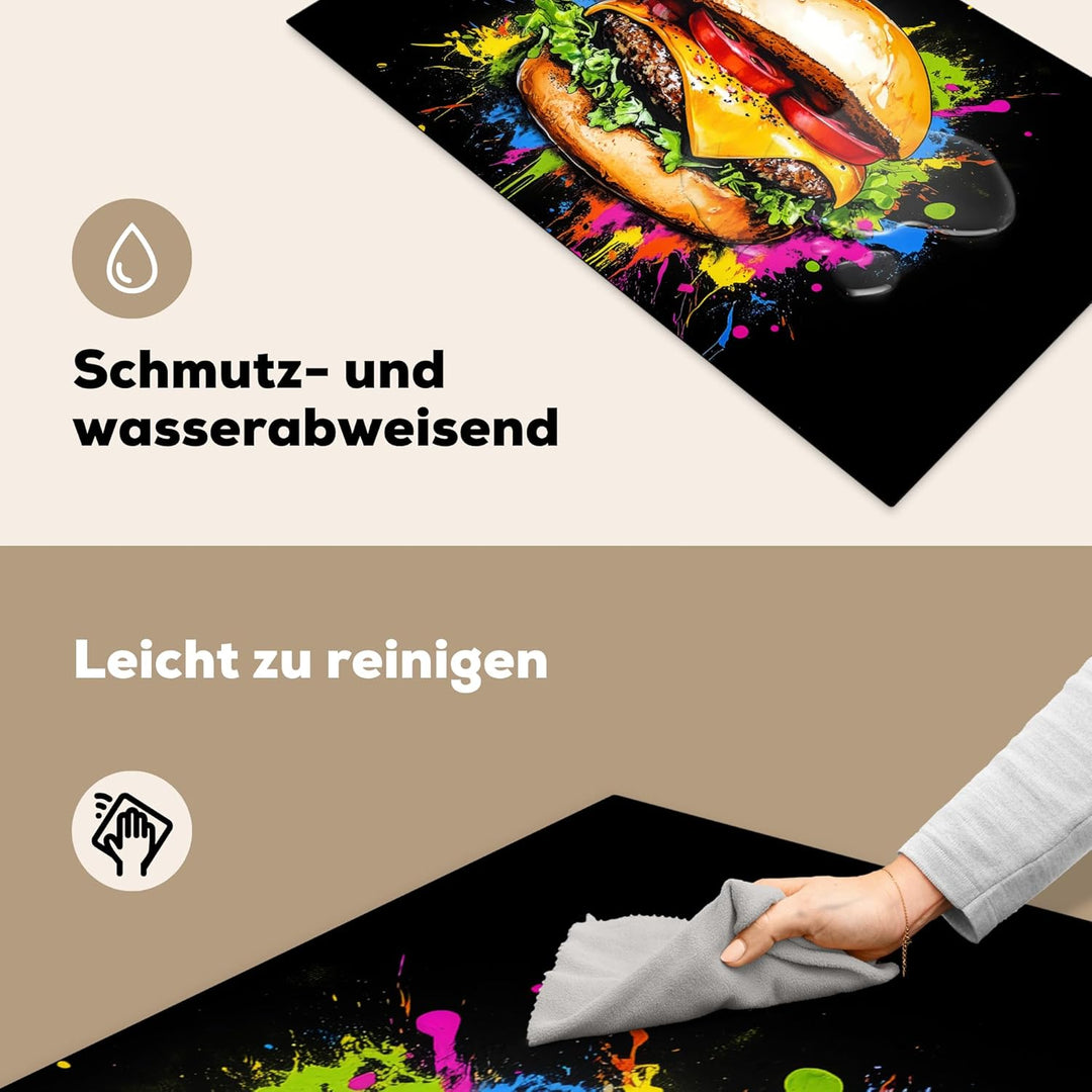 Herdabdeckplatte 90x52 cm Einteilig Herdabdeckung Abdeckplatte für Ceranfeld Abdeckung Induktionskoc