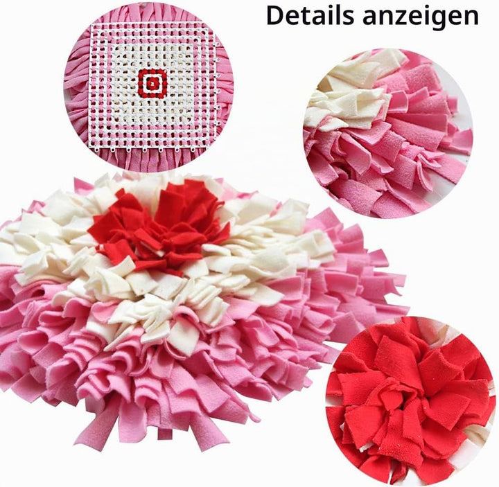 IEUUMLER Hundematte Snuffle Mat Erziehungsmatte für Hunde Dog Puzzle Toys IE075 (45 x 45 cm, Rosa &amp;