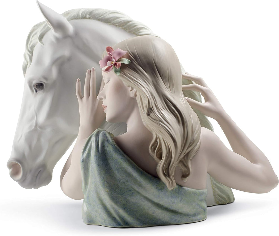 LLADRÓ Frauen-Figur Mein Edler Freund. Limitierte Auflage. Pferd. Porzellan.