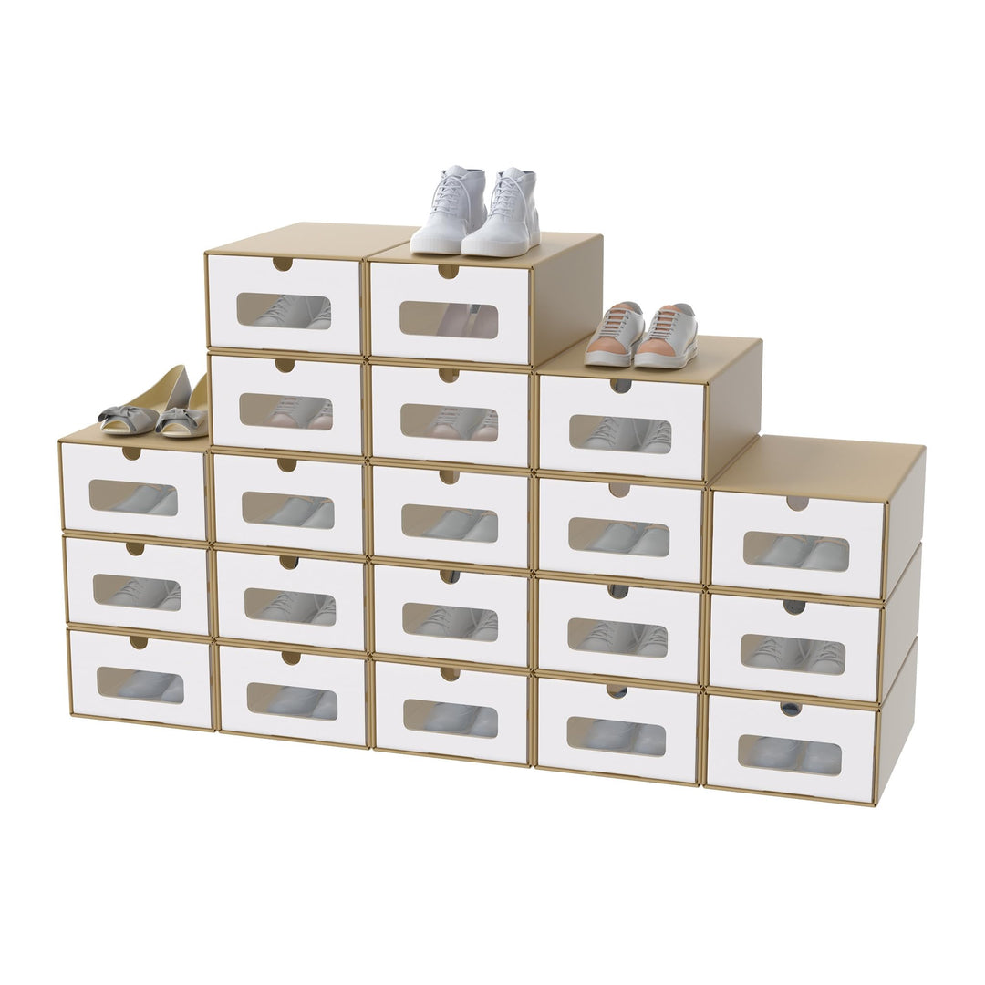 20 Stück Schuhaufbewahrung mit Sichtfenster Aufbewahrungsbox Schuhboxen Sneakerbox Storage Box Schuh