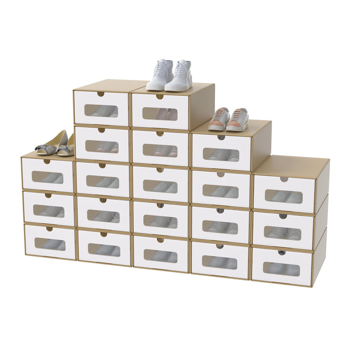 20 Stück Schuhaufbewahrung mit Sichtfenster Aufbewahrungsbox Schuhboxen Sneakerbox Storage Box Schuh