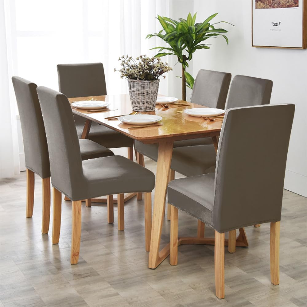 Chickwin Stuhlhussen 6er Set Samt Stuhlhussen für Schwingstühle, Esszimmerstühle Hussen Für Hochzeit