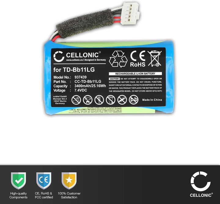 CELLONIC 1x Akku für Lautsprecher Kompatibel mit LG Music Flow P7, PJ9, NP7550, EAC63320601 - (3400m